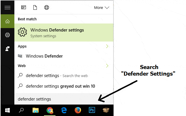 Turning off Windows Defender